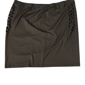 SHEIN Black Mini Skirt with Lattice Side Detail